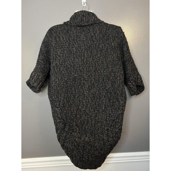 Express Sweater Womens XS Gray Black Open Front Short Sleeve Cardigan Cocoon - Picture 4 of 6